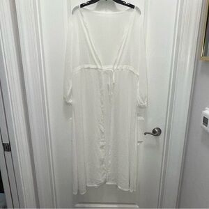 NWT Relleciga White Tie Front Swimsuit Sheer Coverup